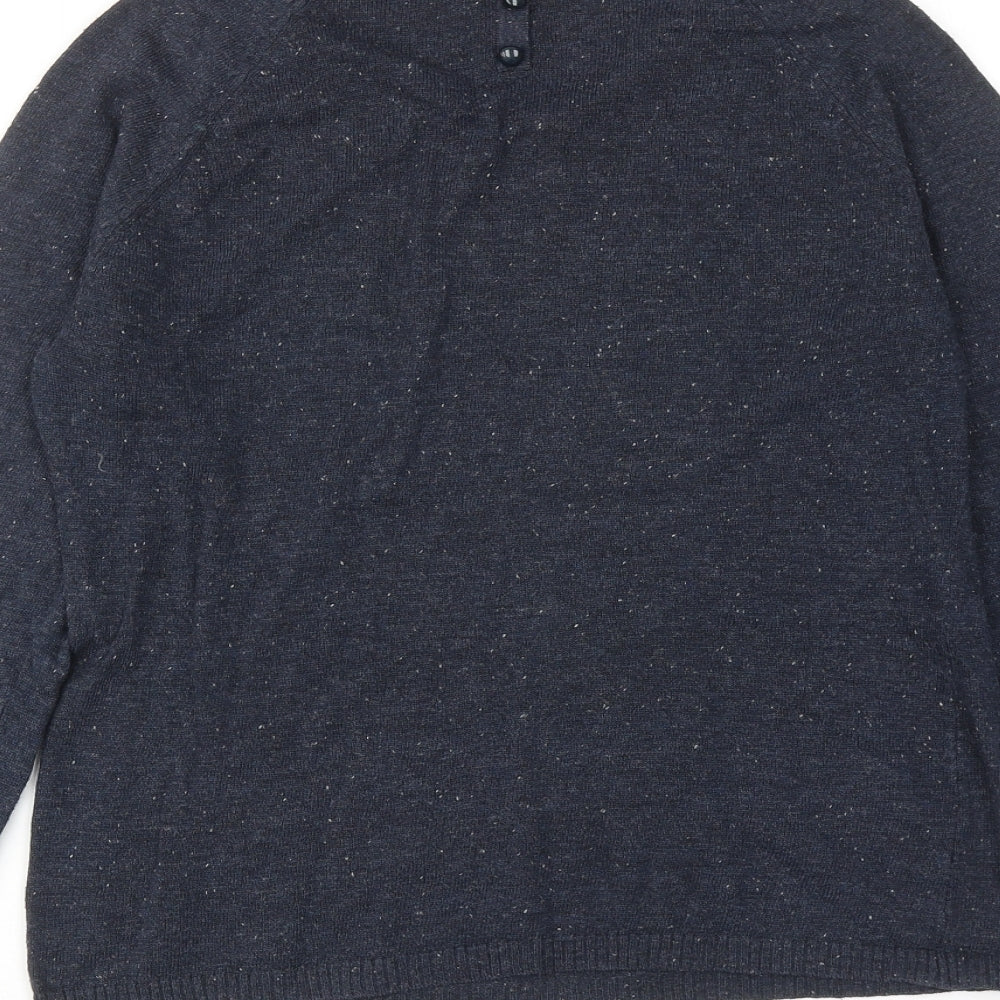 NEXT Womens Blue Round Neck Acrylic Pullover Jumper Size 14
