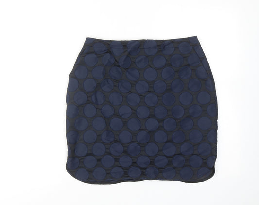 Boden Womens Blue Geometric Polyester Bandage Skirt Size 10 Zip