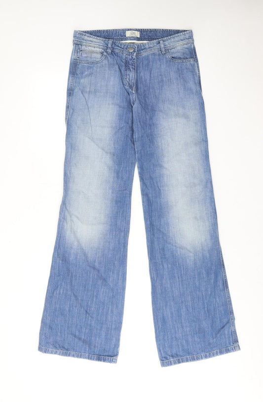Gerard Darel Mens Blue Cotton Wide-Leg Jeans Size 30 in Regular Zip