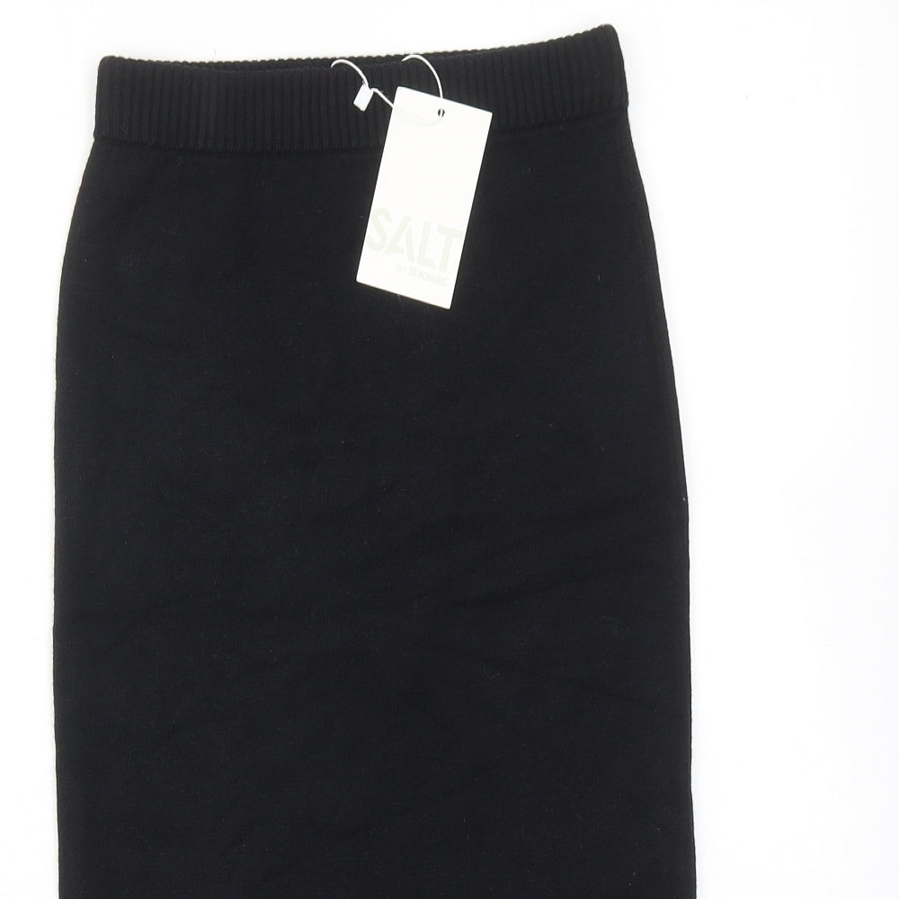 SALT Girls Black Viscose Straight & Pencil Skirt Size 11-12 Years Regular Pull On