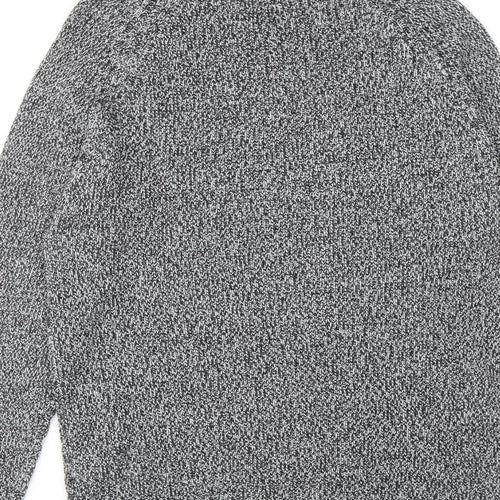 Burton Mens Grey Round Neck Acrylic Pullover Jumper Size M Long Sleeve