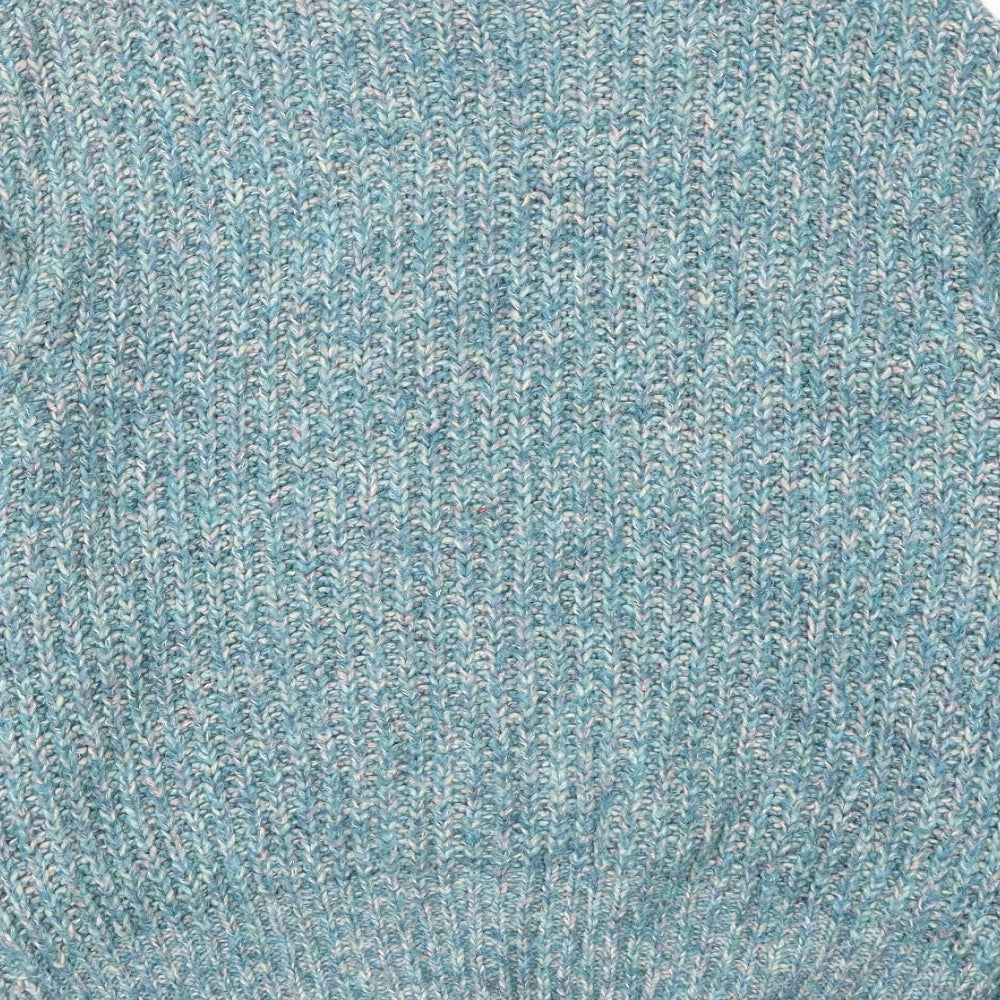 Pull&Bear Womens Blue Round Neck Cotton Pullover Jumper Size S