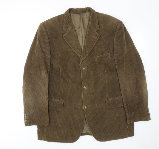 ROY ROBSON Mens Brown Cotton Jacket Blazer Size 46 Regular