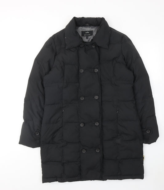 Per Una Womens Black Quilted Jacket Size M Button