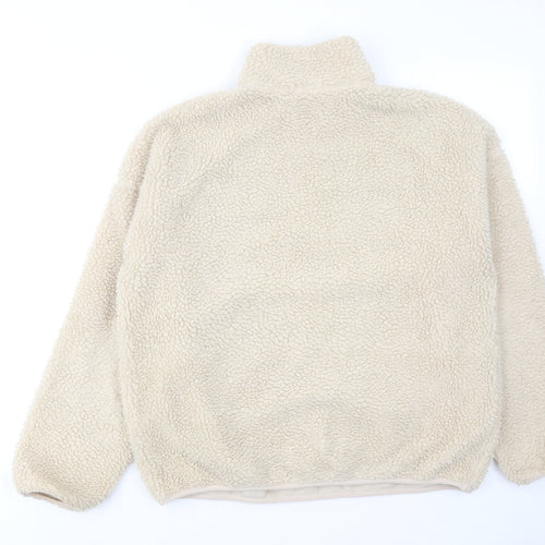 Only Womens Beige Geometric Polyester Pullover Sweatshirt Size M Zip
