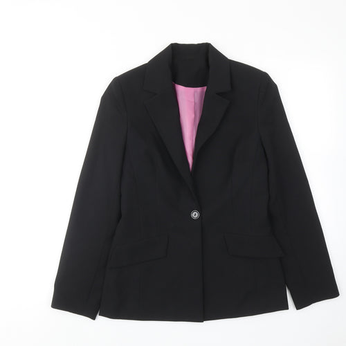 NL Collection Womens Black Polyester Jacket Suit Jacket Size 8
