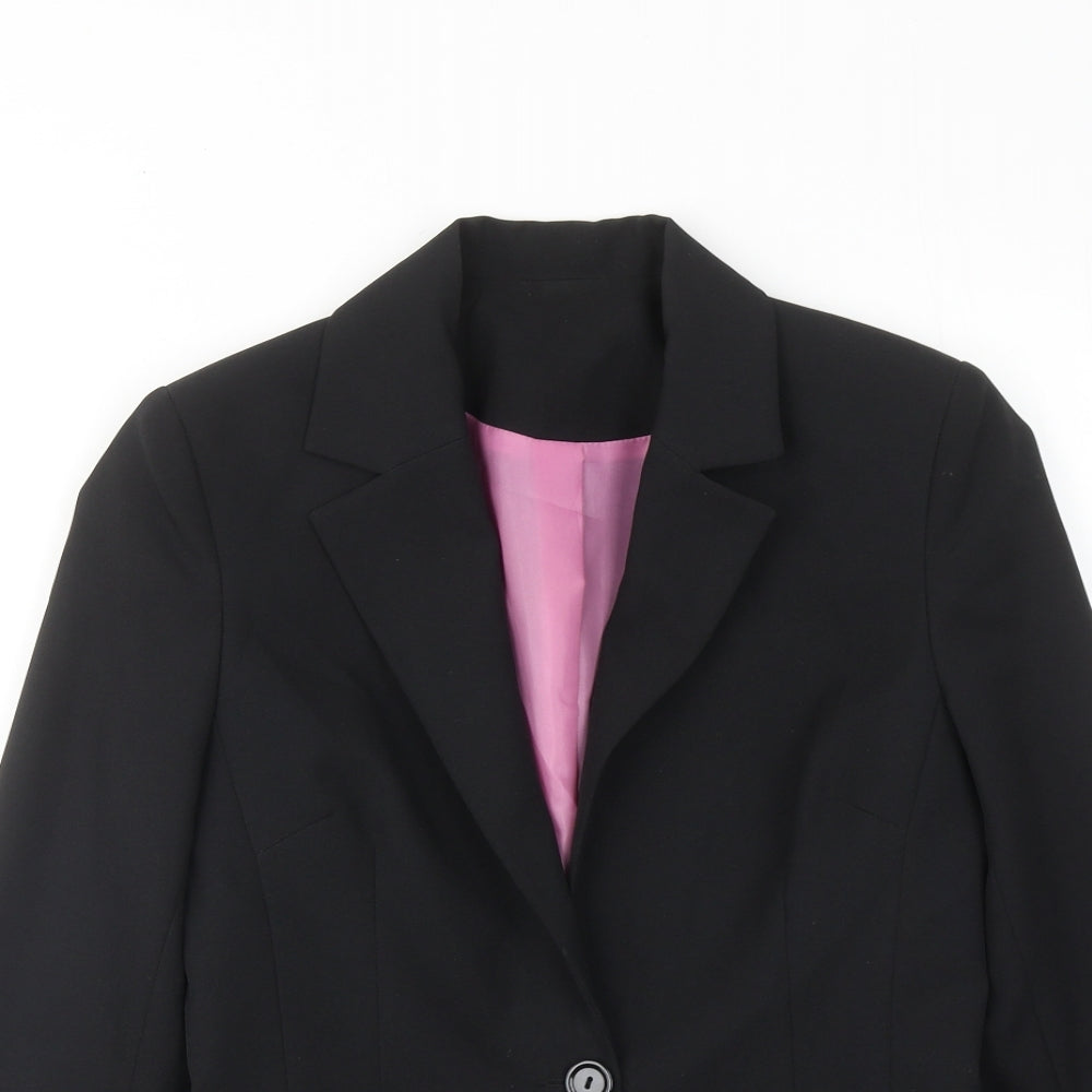 NL Collection Womens Black Polyester Jacket Suit Jacket Size 8
