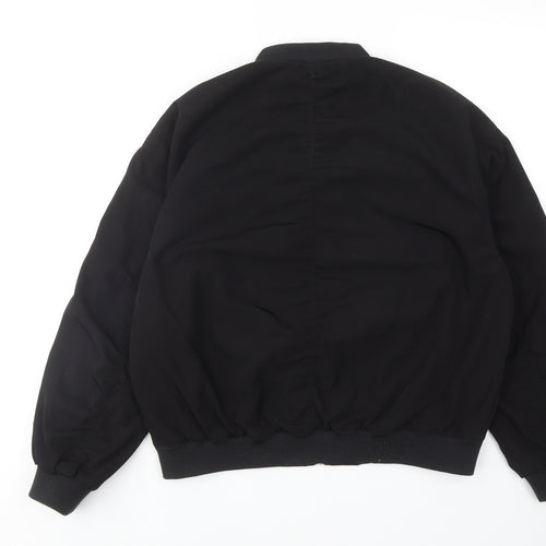 Monki Womens Black Bomber Jacket Jacket Size S Zip