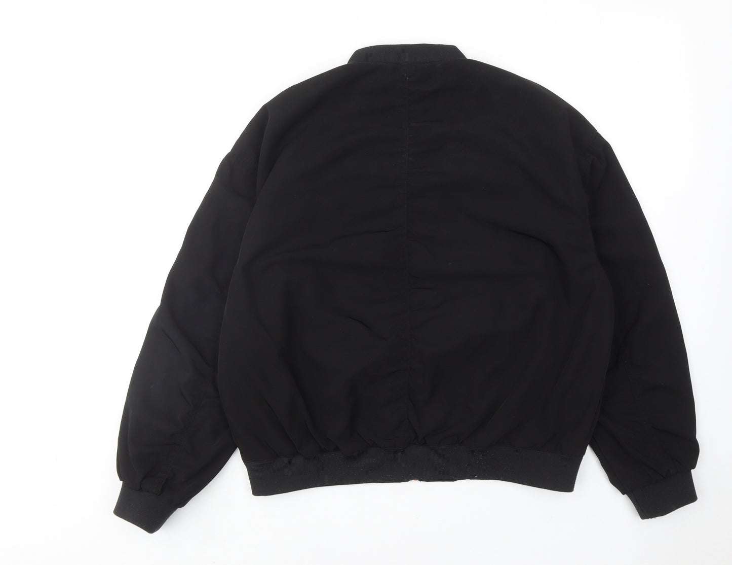 Monki Womens Black Bomber Jacket Jacket Size S Zip