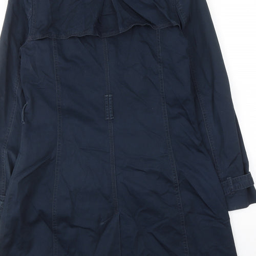 Marks and Spencer Womens Blue Trench Coat Coat Size 10 Button