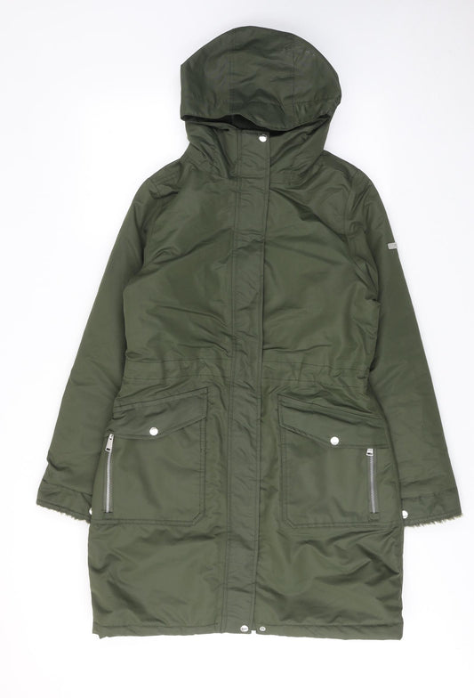 Regatta Womens Green Rain Coat Coat Size 10 Zip