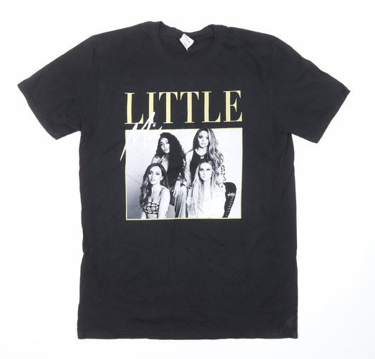 Little Mix Womens Black Cotton Basic T-Shirt Size M Round Neck - Little Mix