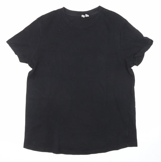 ASOS Womens Black Cotton Basic T-Shirt Size 10 Round Neck