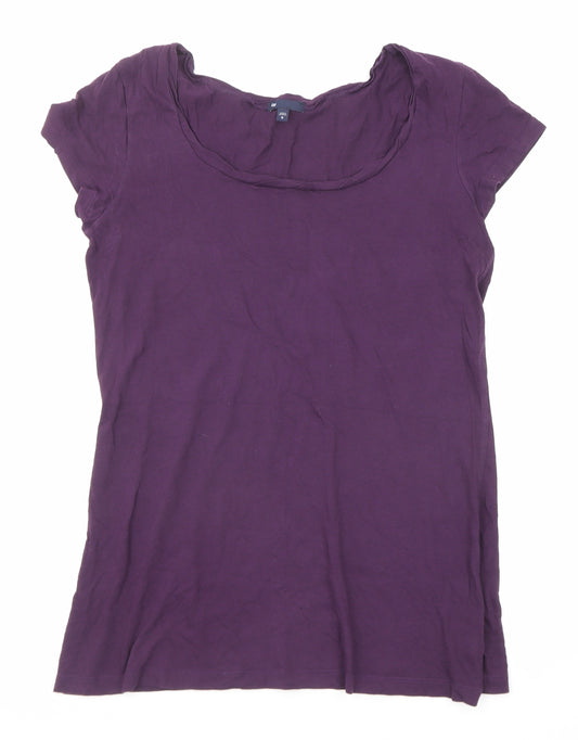 Gap Womens Purple Cotton Basic T-Shirt Size M Round Neck