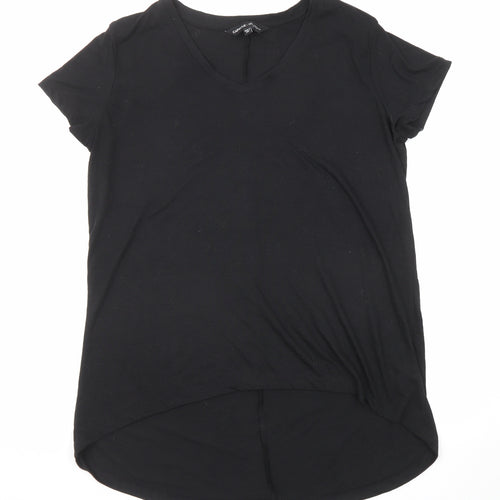 Capsule Womens Black Polyester Basic T-Shirt Size 12 Round Neck