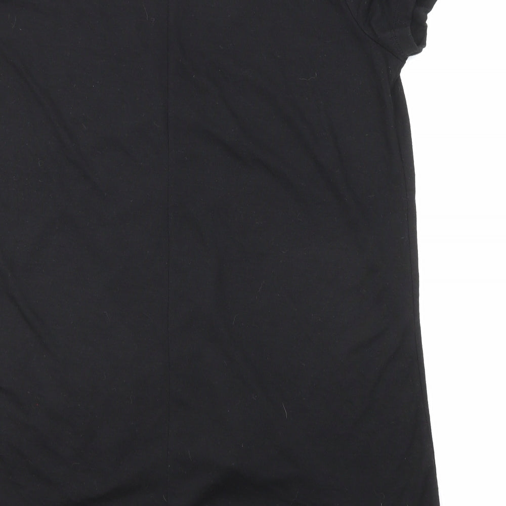Capsule Womens Black Polyester Basic T-Shirt Size 12 Round Neck