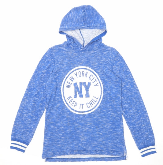 H&M Boys Blue Cotton Pullover Hoodie Size 13-14 Years Pullover - New York City