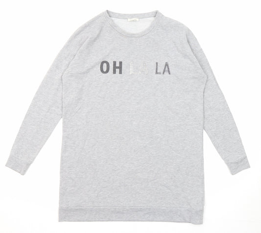 River Island Womens Grey Polyester Pullover Sweatshirt Size 8 Pullover - OH LA LA Long line