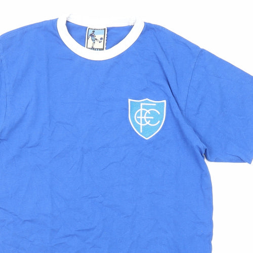 Old School FC Mens Blue Cotton T-Shirt Size M Round Neck - Chesterfield FC
