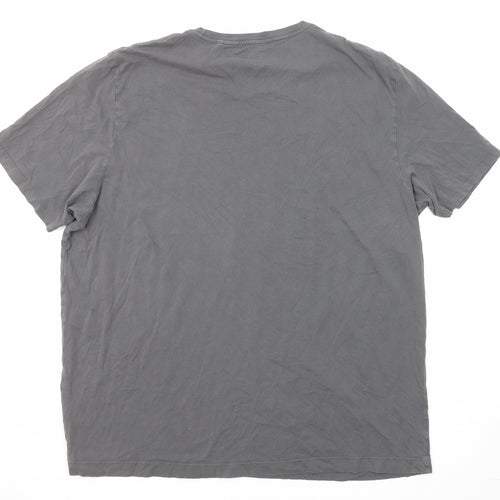 NEXT Mens Grey Cotton T-Shirt Size 2XL Round Neck
