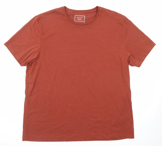 NEXT Mens Red Cotton T-Shirt Size 2XL Round Neck