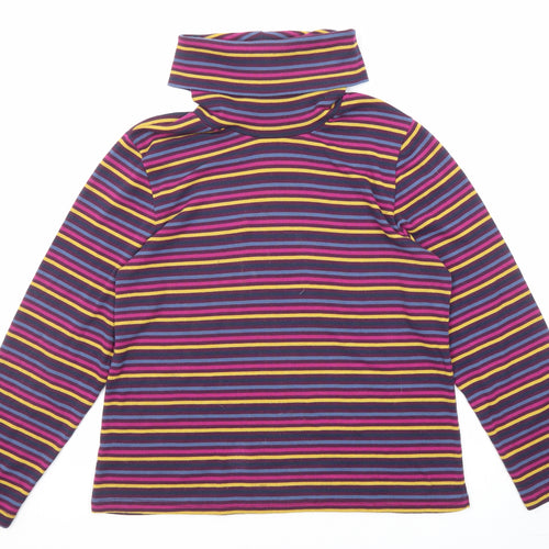 Emreco Womens Multicoloured Striped Polyester Pullover Sweatshirt Size 18 Pullover