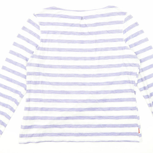 Craghoppers Womens Purple Striped Polyester Basic T-Shirt Size 18 Round Neck
