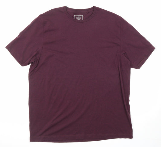 NEXT Mens Purple Cotton T-Shirt Size 2XL Round Neck
