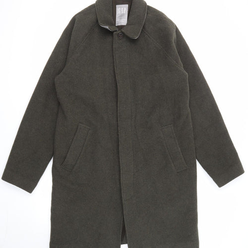 Gap Womens Green Overcoat Coat Size L Button