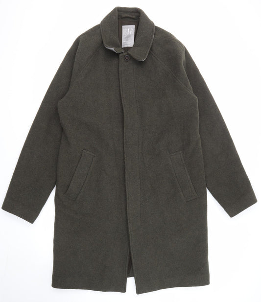 Gap Womens Green Overcoat Coat Size L Button