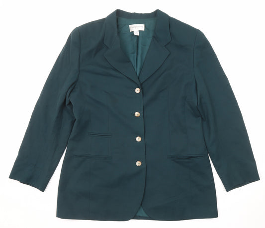 Liz Claiborne Womens Green Wool Jacket Suit Jacket Size 16