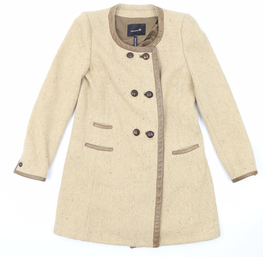 Isabel Marant Womens Beige Geometric Overcoat Coat Size XS Button