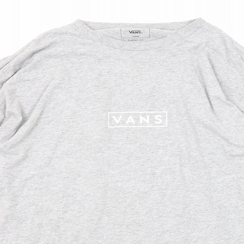 VANS Mens Grey Cotton T-Shirt Size L Round Neck
