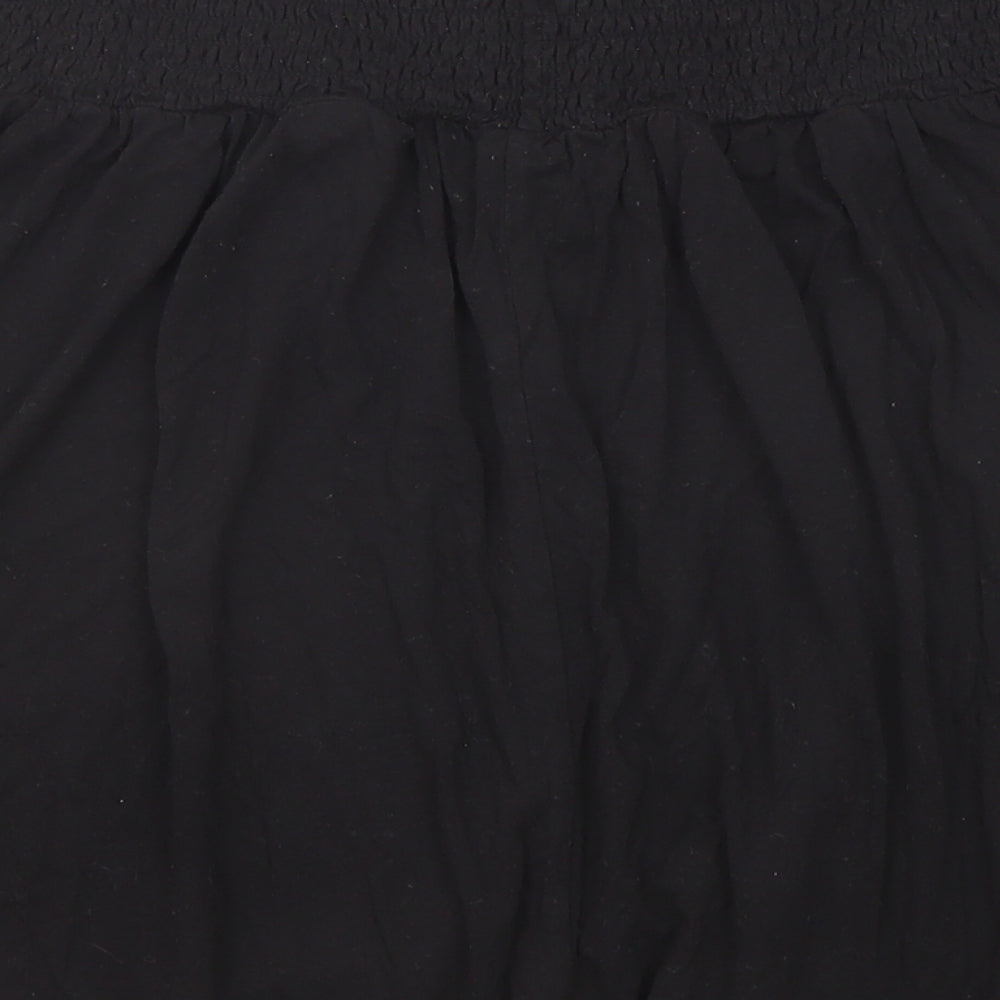H&M Womens Black Cotton Swing Skirt Size M