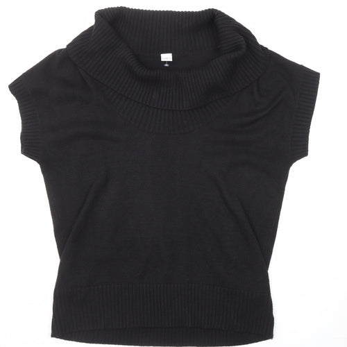 New Look Womens Black Roll Neck Acrylic Pullover Jumper Size 18
