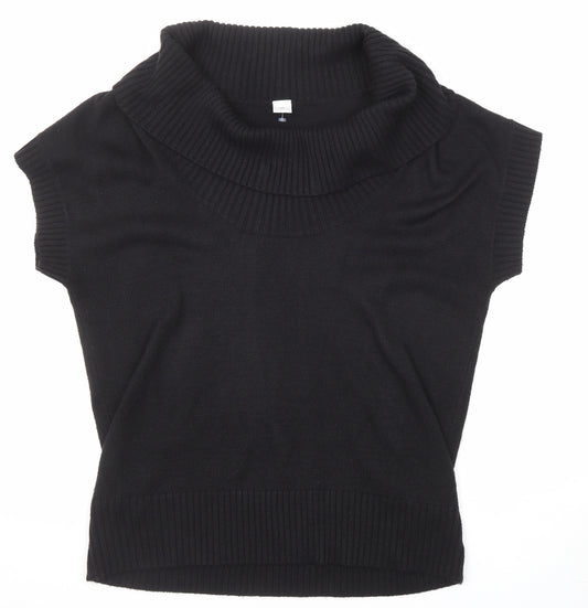 New Look Womens Black Roll Neck Acrylic Pullover Jumper Size 18