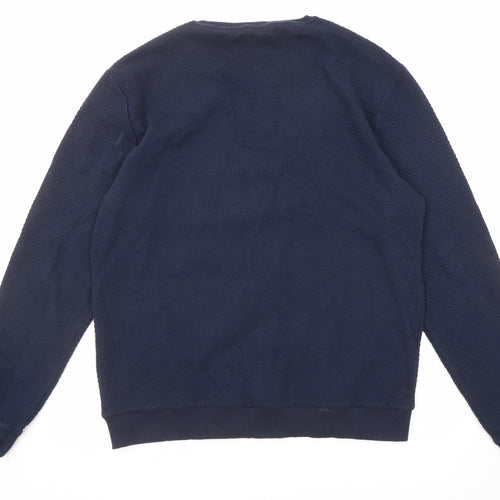 No Excess Mens Blue Cotton Pullover Sweatshirt Size XL