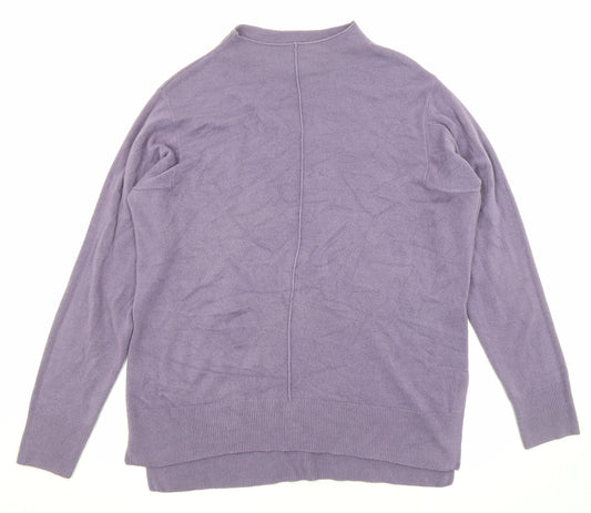 Marks and Spencer Womens Purple High Neck Acrylic Pullover Jumper Size M