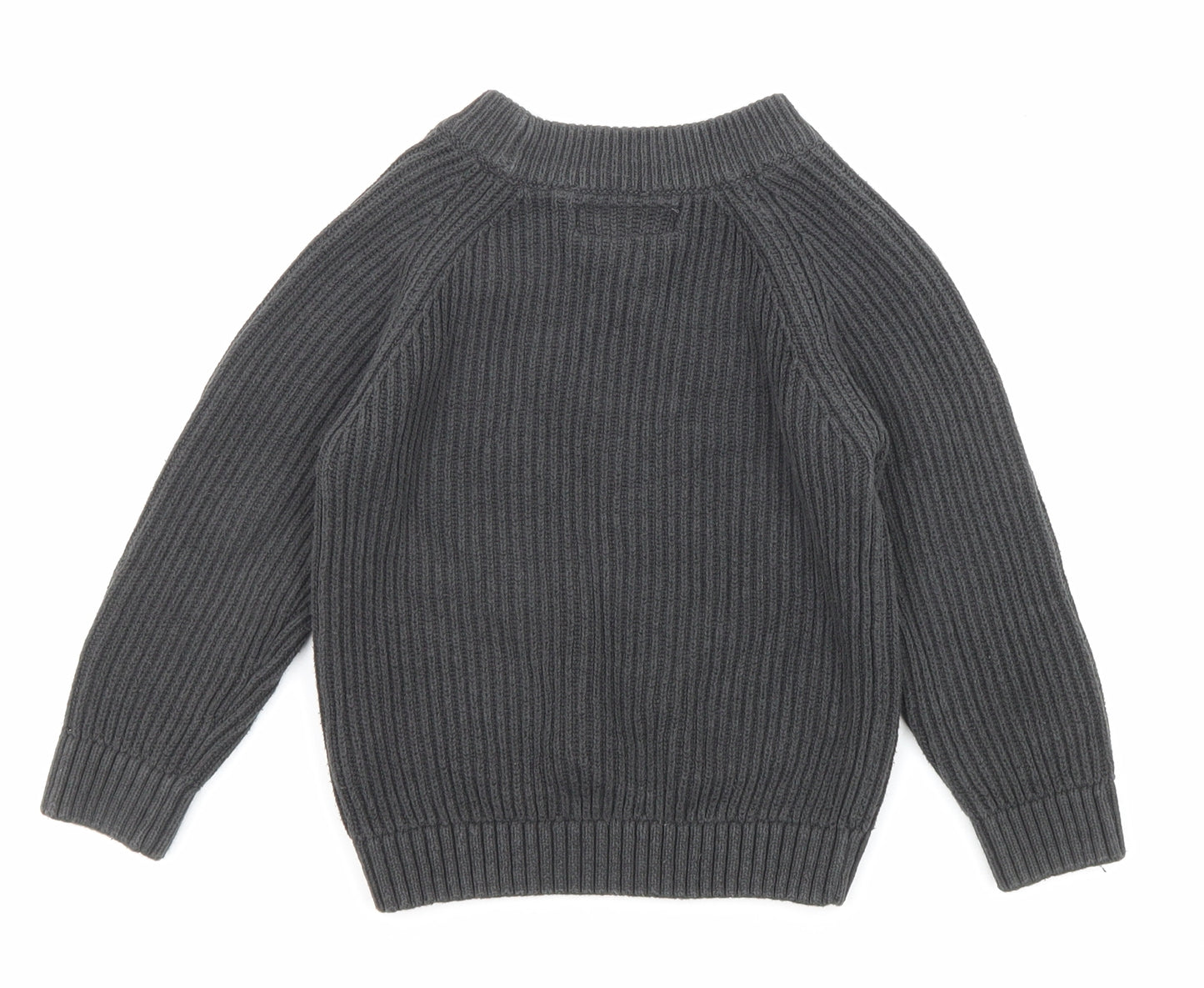 NEXT Boys Grey Round Neck Cotton Pullover Jumper Size 3 Years Pullover