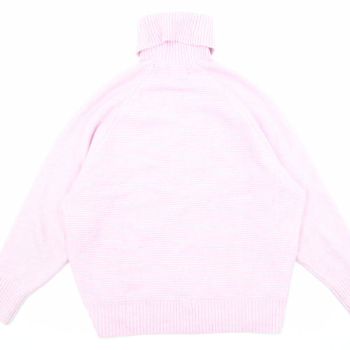 Mango Womens Pink Roll Neck Acrylic Pullover Jumper Size M