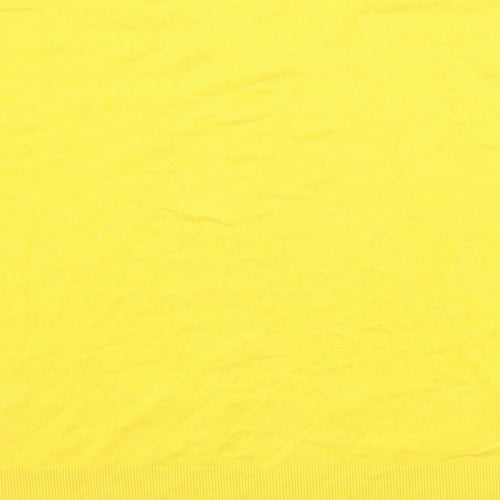 Violeta Womens Yellow V-Neck Viscose Pullover Jumper Size 2XL