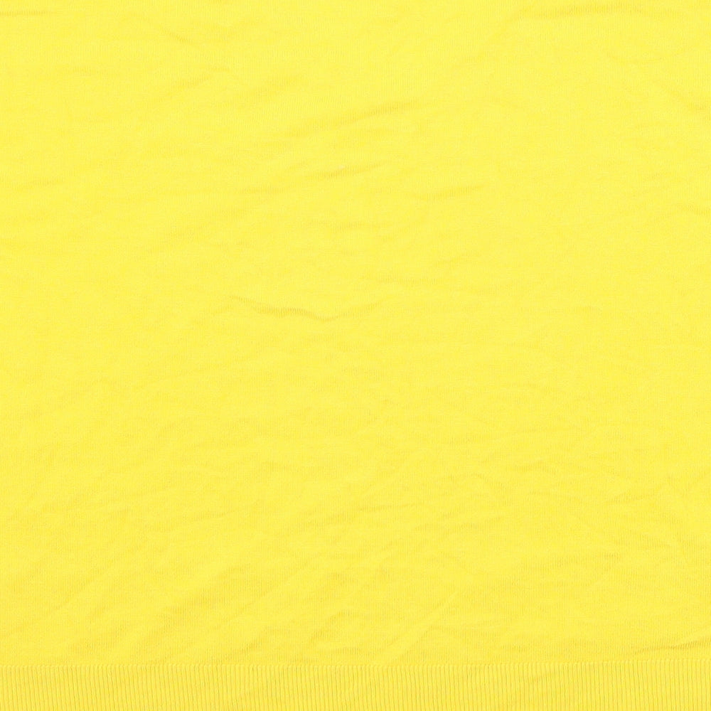 Violeta Womens Yellow V-Neck Viscose Pullover Jumper Size 2XL