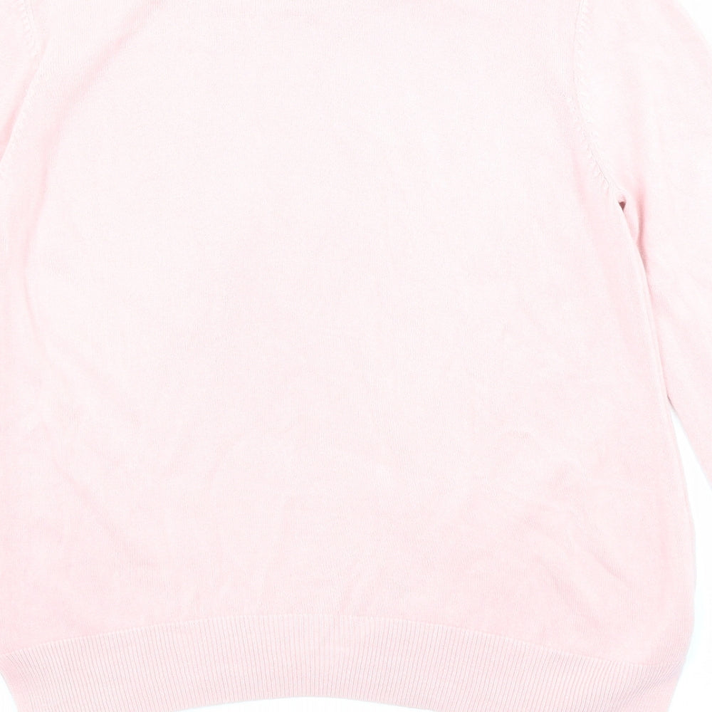 Marks and Spencer Womens Pink Round Neck Acrylic Pullover Jumper Size 14
