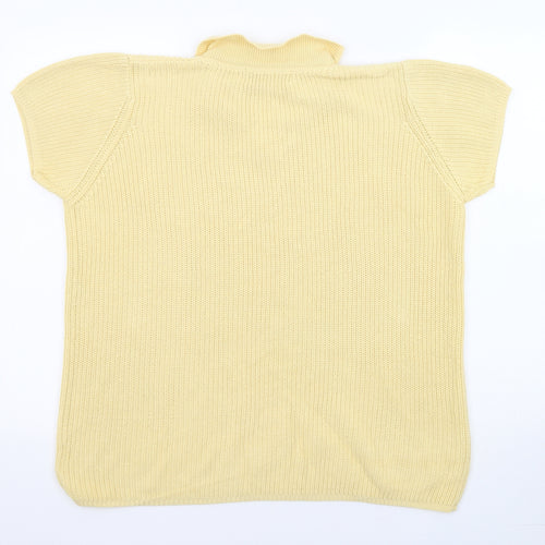 Holmewood Womens Yellow Collared Cotton Pullover Jumper Size 10 - Size 10-12