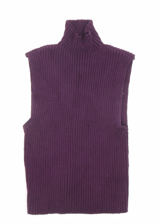 Zara Womens Purple High Neck Viscose Pullover Jumper Size S