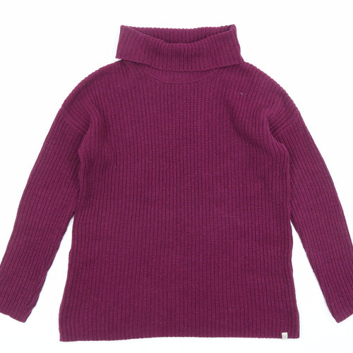 Crew Clothing Womens Purple Roll Neck Cotton Pullover Jumper Size 14