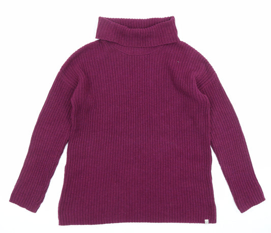 Crew Clothing Womens Purple Roll Neck Cotton Pullover Jumper Size 14