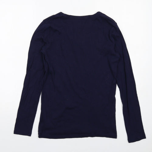 Gap Womens Blue Cotton Basic T-Shirt Size M Round Neck