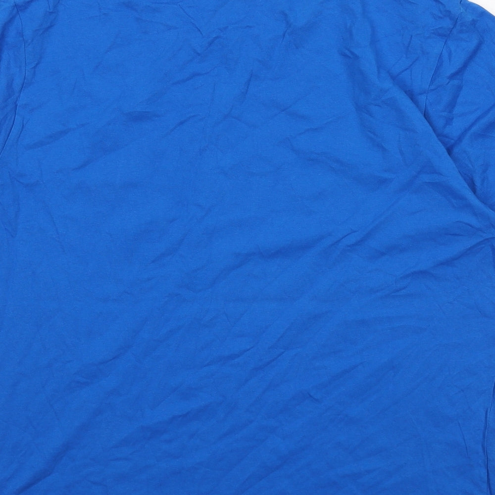 Earth Positive Mens Blue Cotton T-Shirt Size L Round Neck - The social