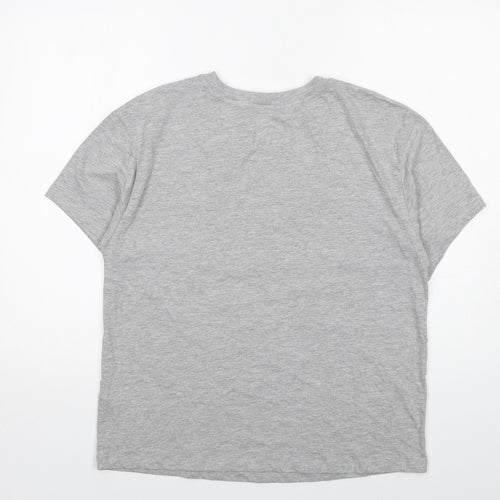 Marks and Spencer Womens Grey Cotton Basic T-Shirt Size 14 Round Neck - Queen